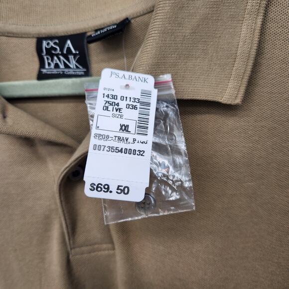 NWT Jos. A. Banks Dark Olive Big & Tall Knit Polo Men's XXL - Picture 5 of 8